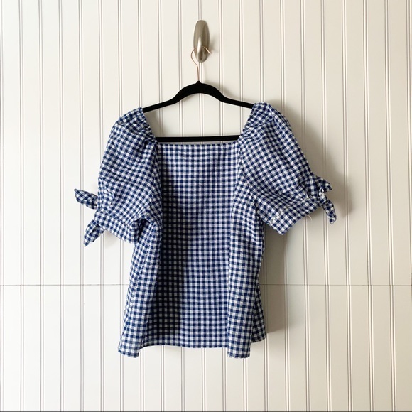 Banana Republic Womens Small Gingham Square Neck Top - Picture 5 of 5